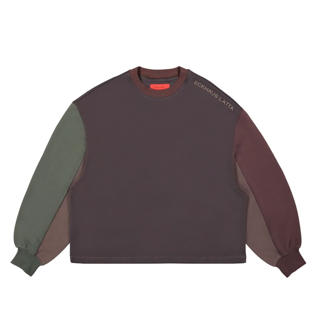 Eckhaus Latta Cropped Sweatshirt Brown,Green Detail view 1 | Gate