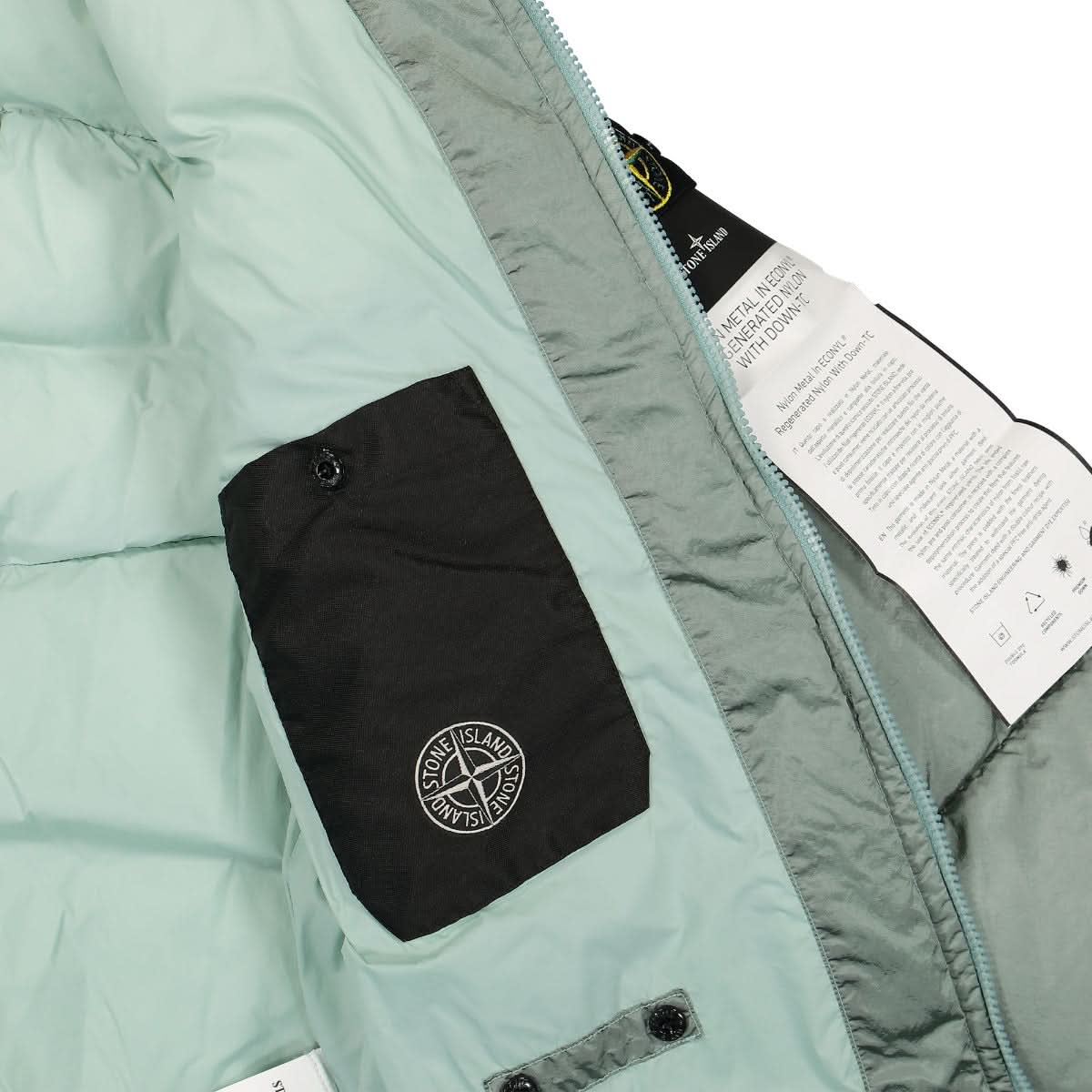 Stone Island Real Down Jacket Olive Detail view 5 | Gate