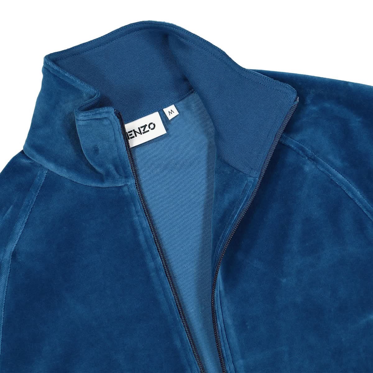 KENZO Velvet Track Suit Jacket Blue Detail view 3 | Gate