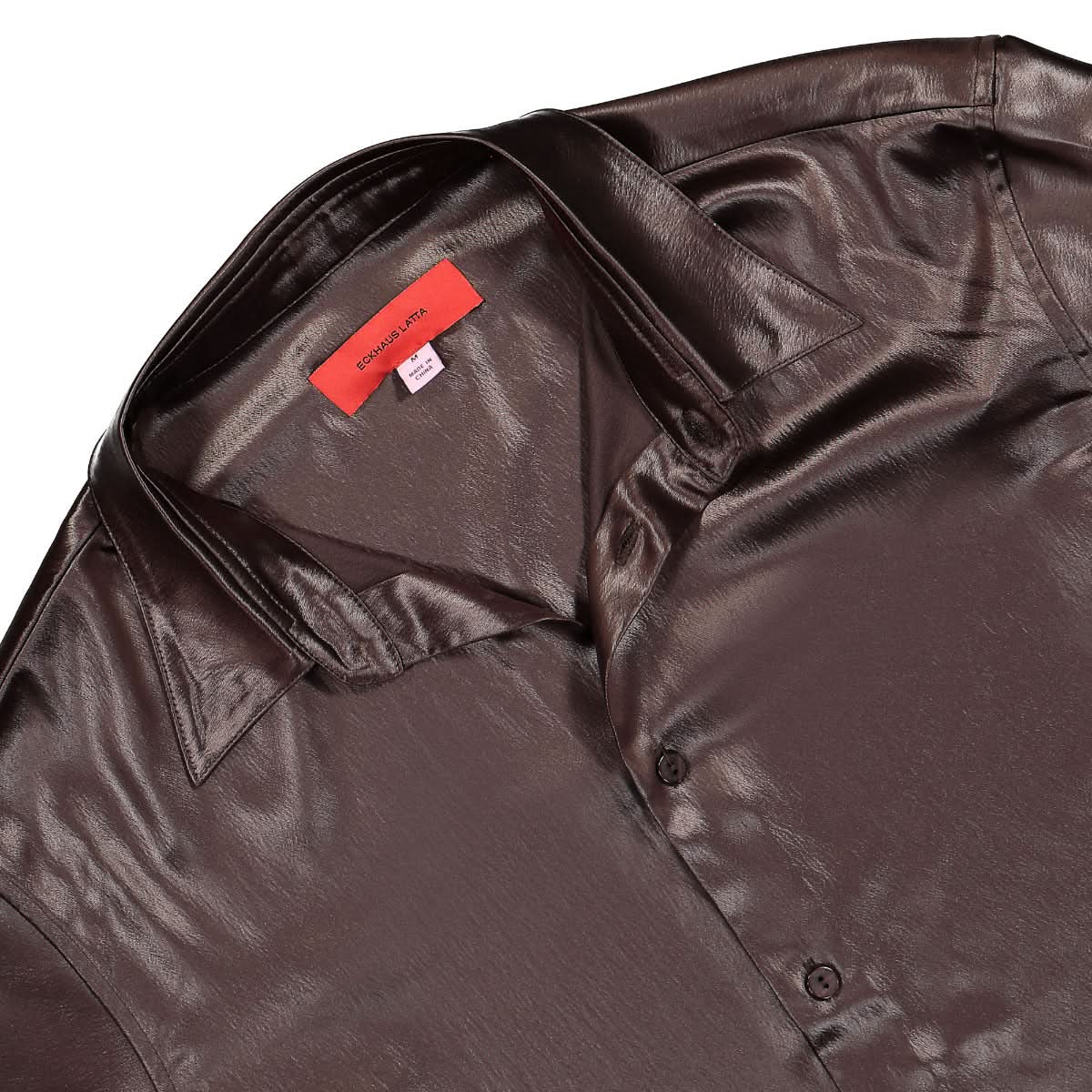 Eckhaus Latta Open Back Buttondown Brown Detail view 3 | Gate