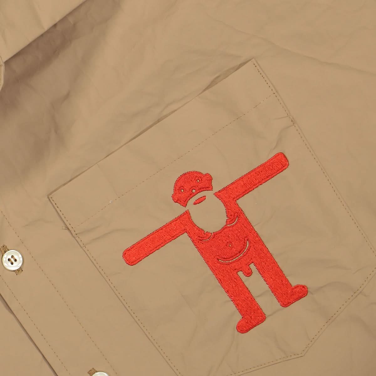 Walter Van Beirendonck Star Shirt Short Sleeves OS Brown,Red Detail view 4 | Gate