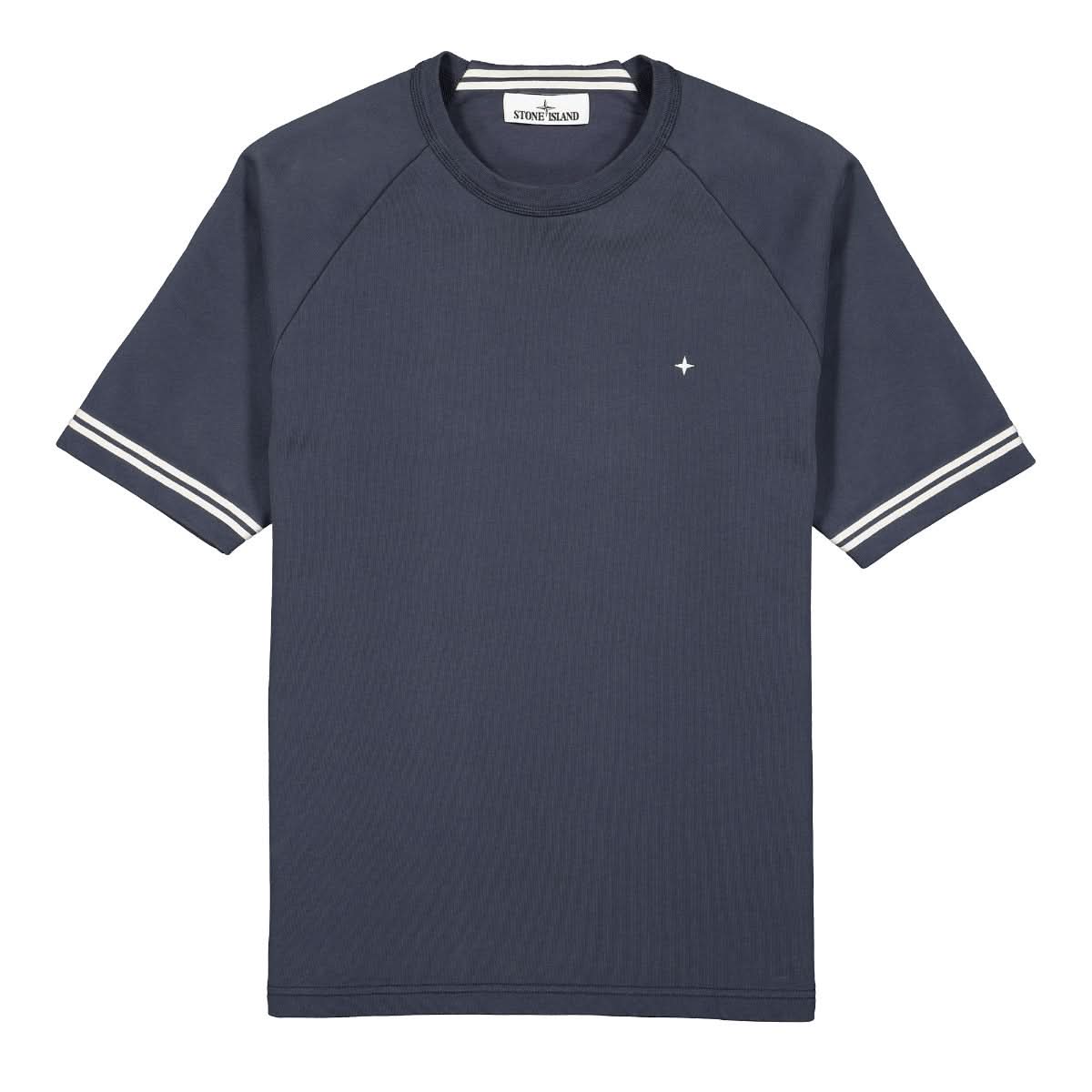 Stone Island Short Sleeve Sweat-Shirt Blue Detail view 1 | Gate