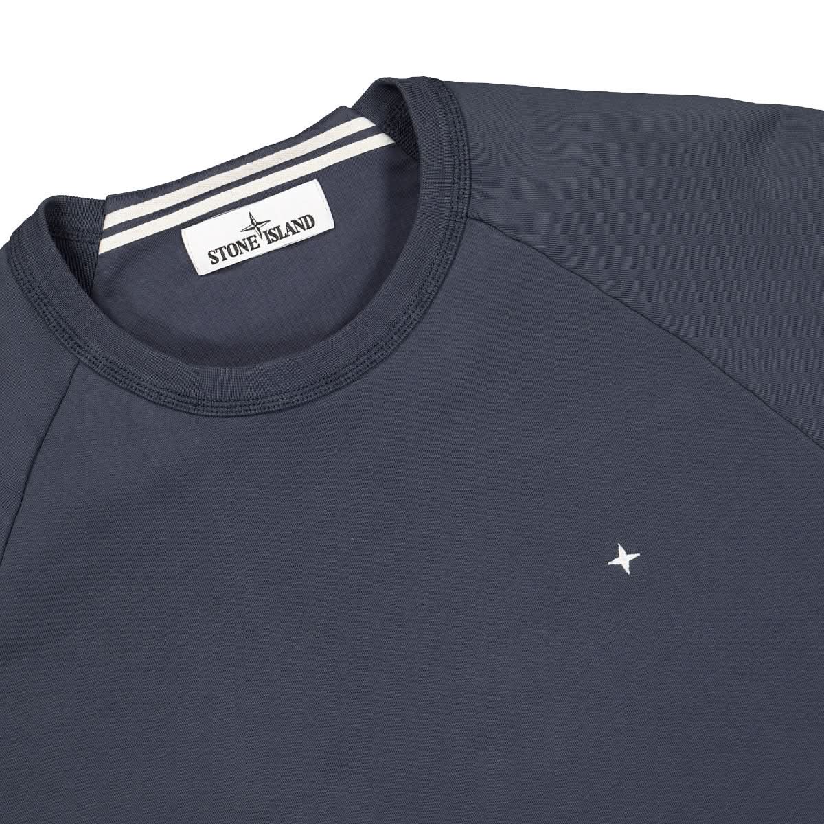 Stone Island Short Sleeve Sweat-Shirt Blue Detail view 3 | Gate