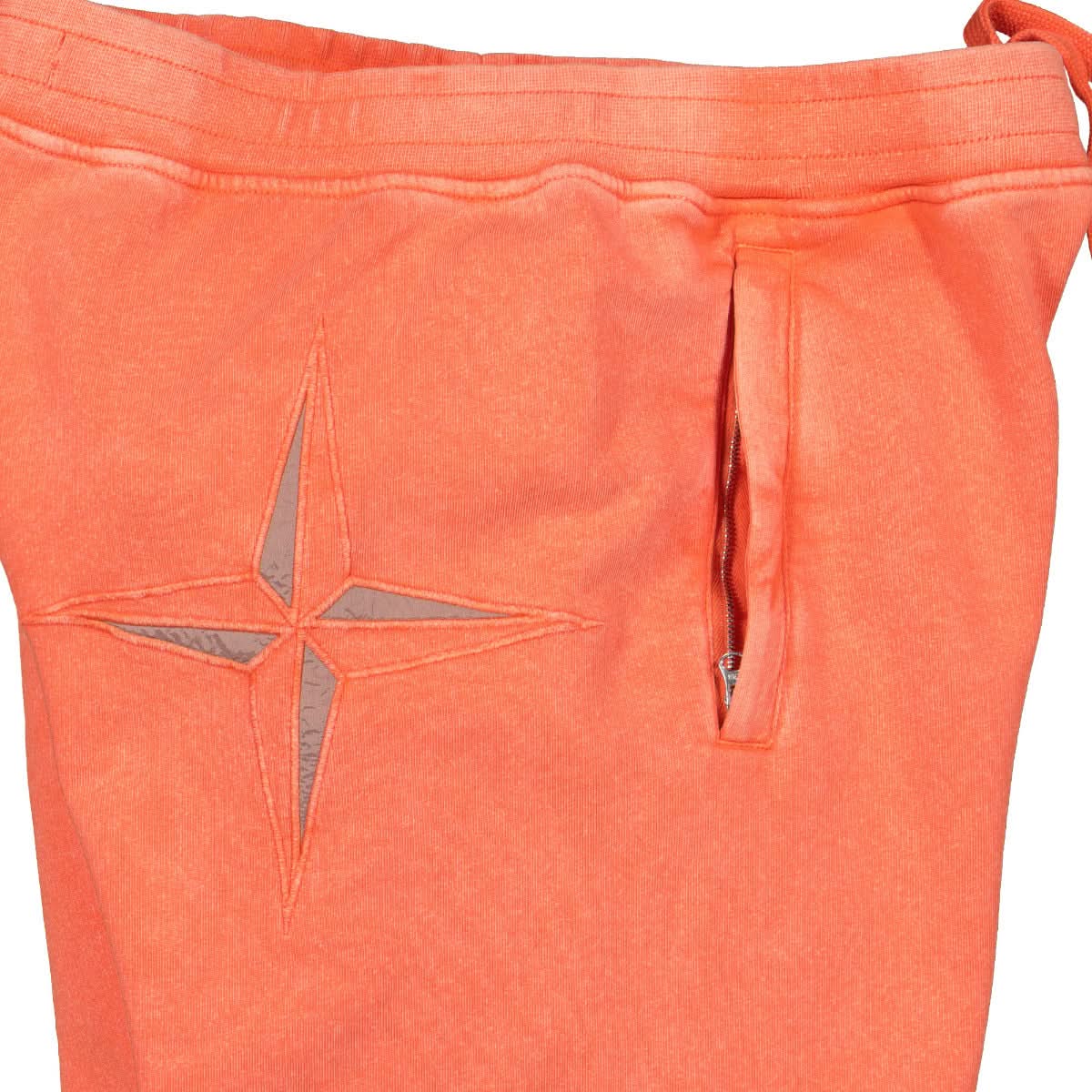 Stone Island Fleece Shorts Orange Detail view 4 | Gate