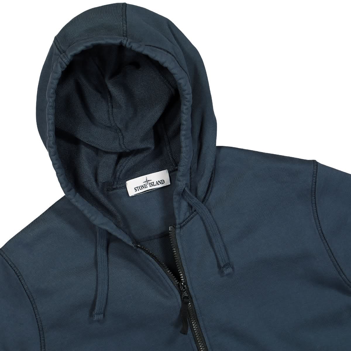 Stone Island Hooded Sweat-Shirt Blue Detail view 3 | Gate