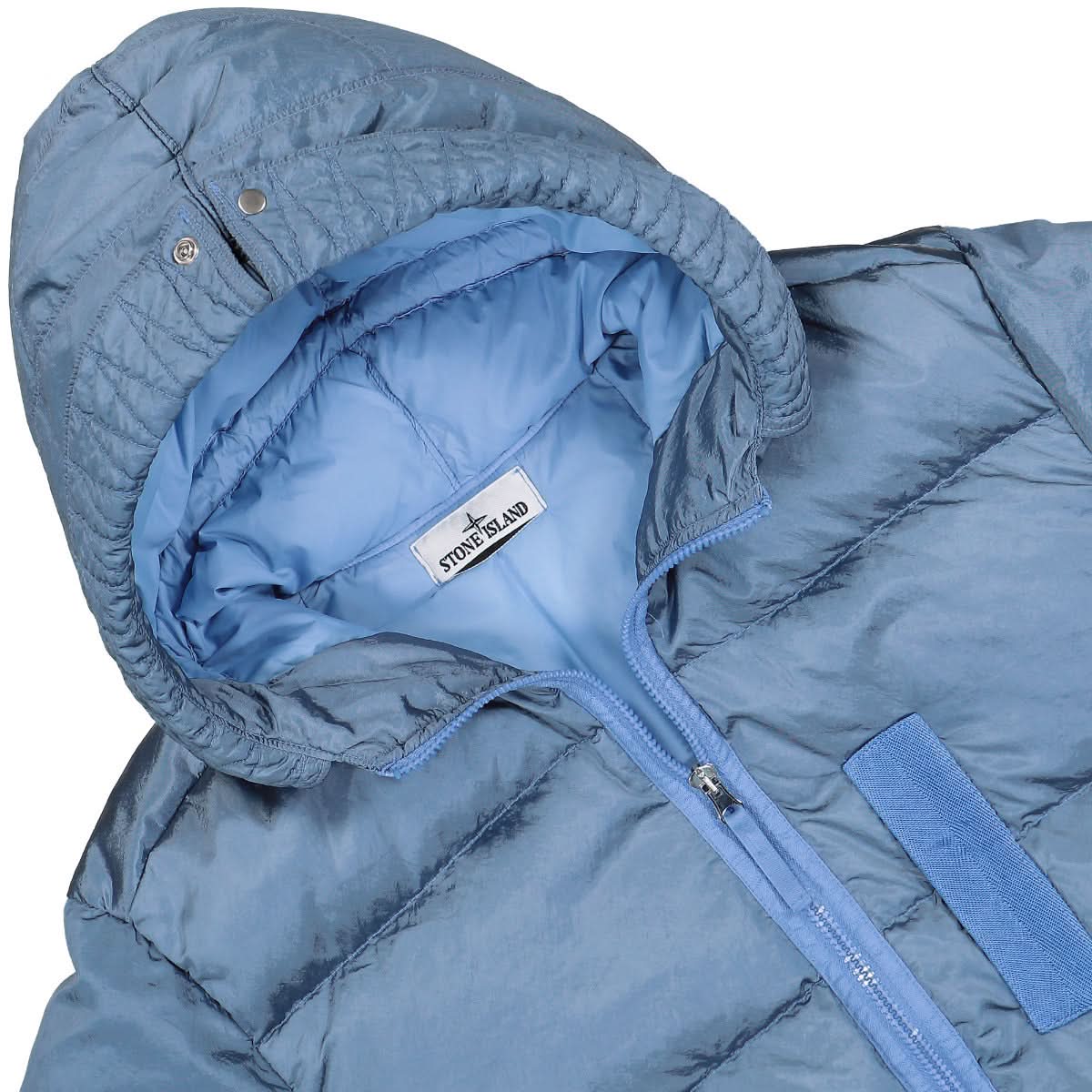 Stone Island Real Down Jacket Blue Detail view 3 | Gate