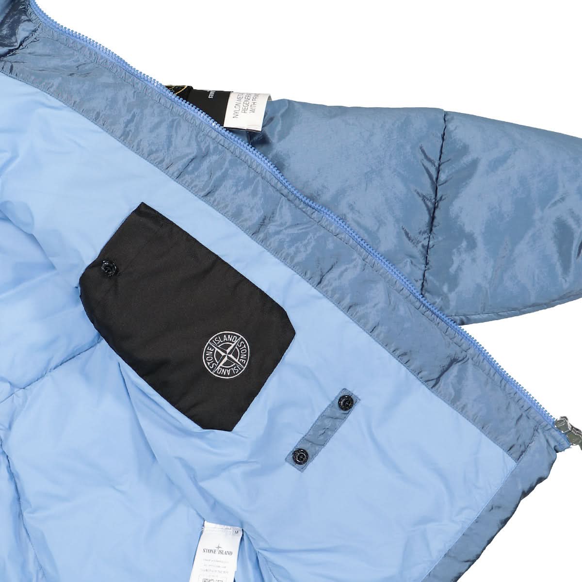 Stone Island Real Down Jacket Blue Detail view 5 | Gate
