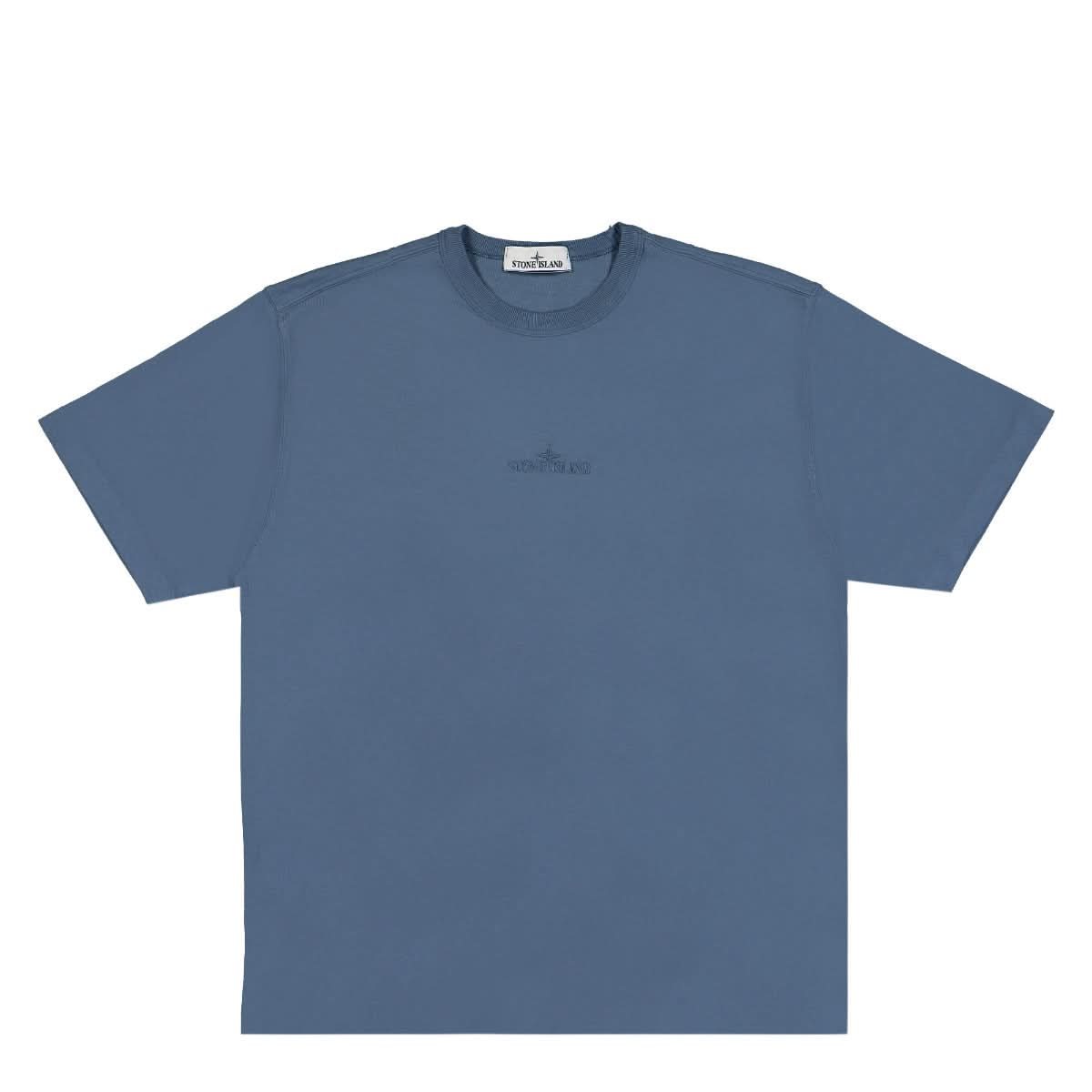 Stone Island Short Sleeve T-Shirt Blue Detail view 1 | Gate
