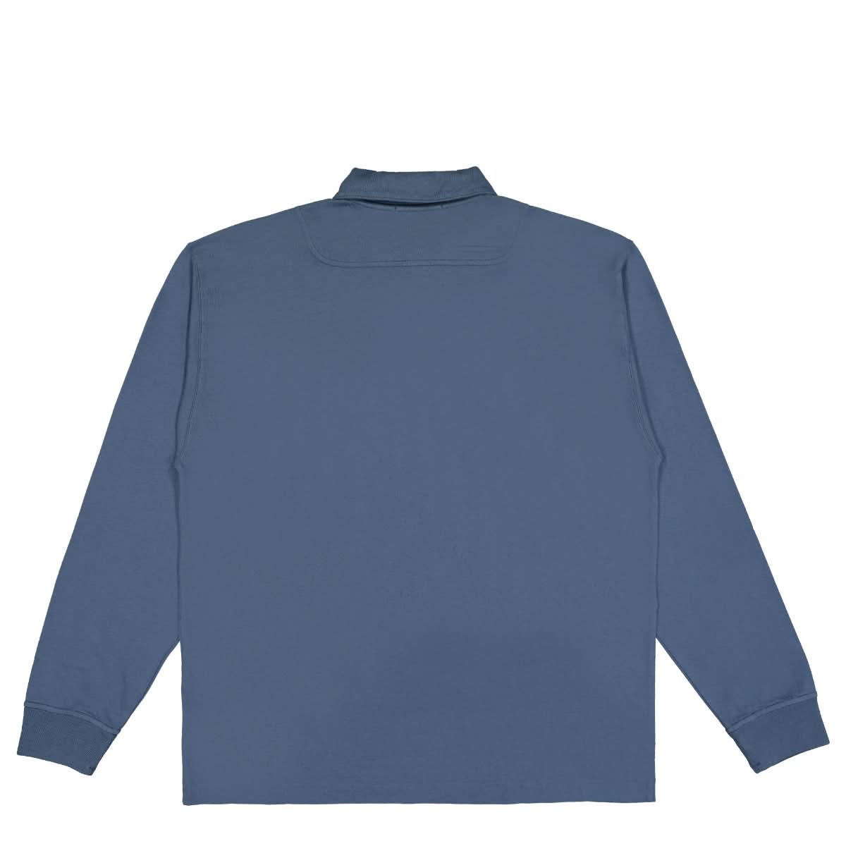 Stone Island Long Sleeve Polo Shirt Blue Detail view 2 | Gate
