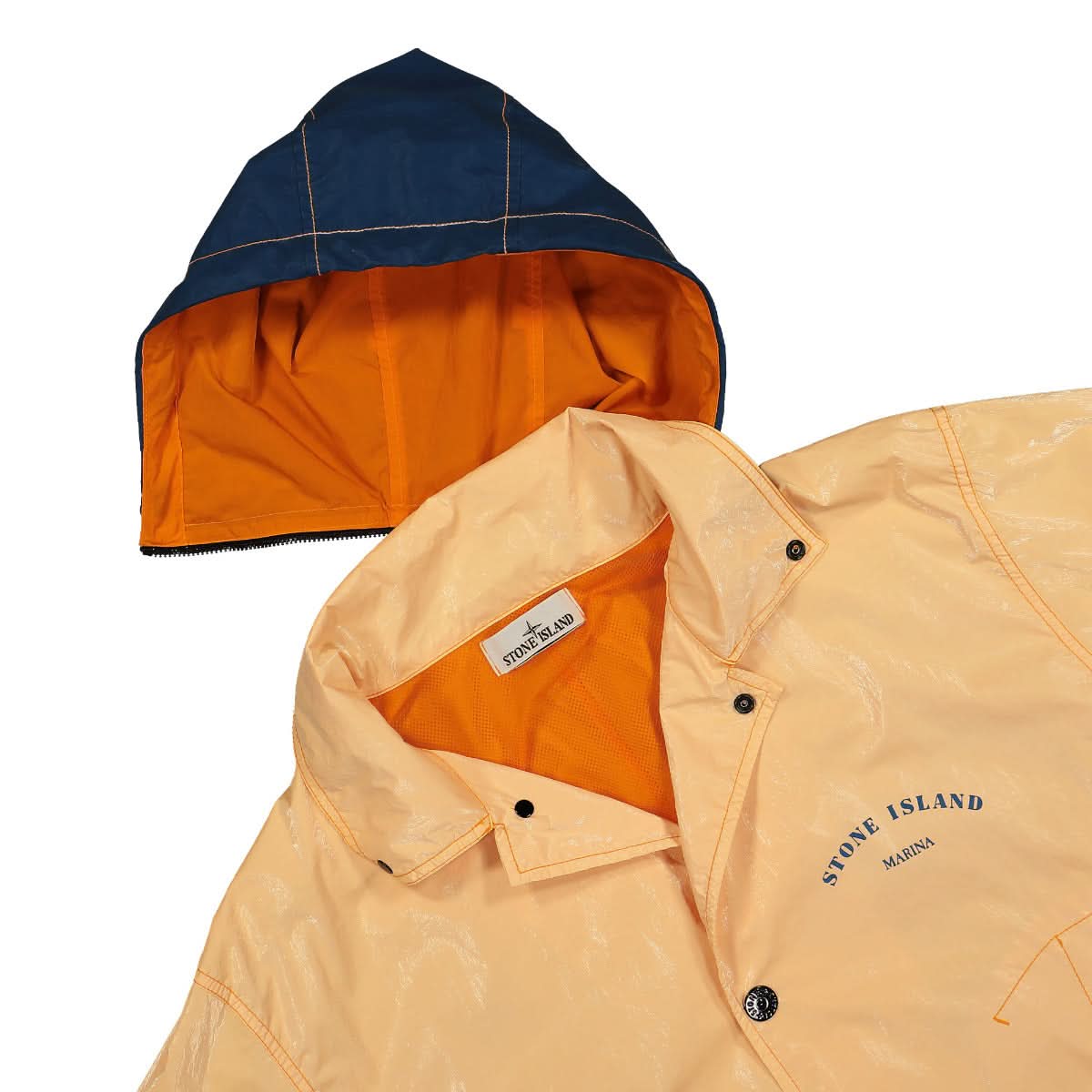 Stone Island Reversible Nylon Ripstop Blouson Orange Detail view 4 | Gate