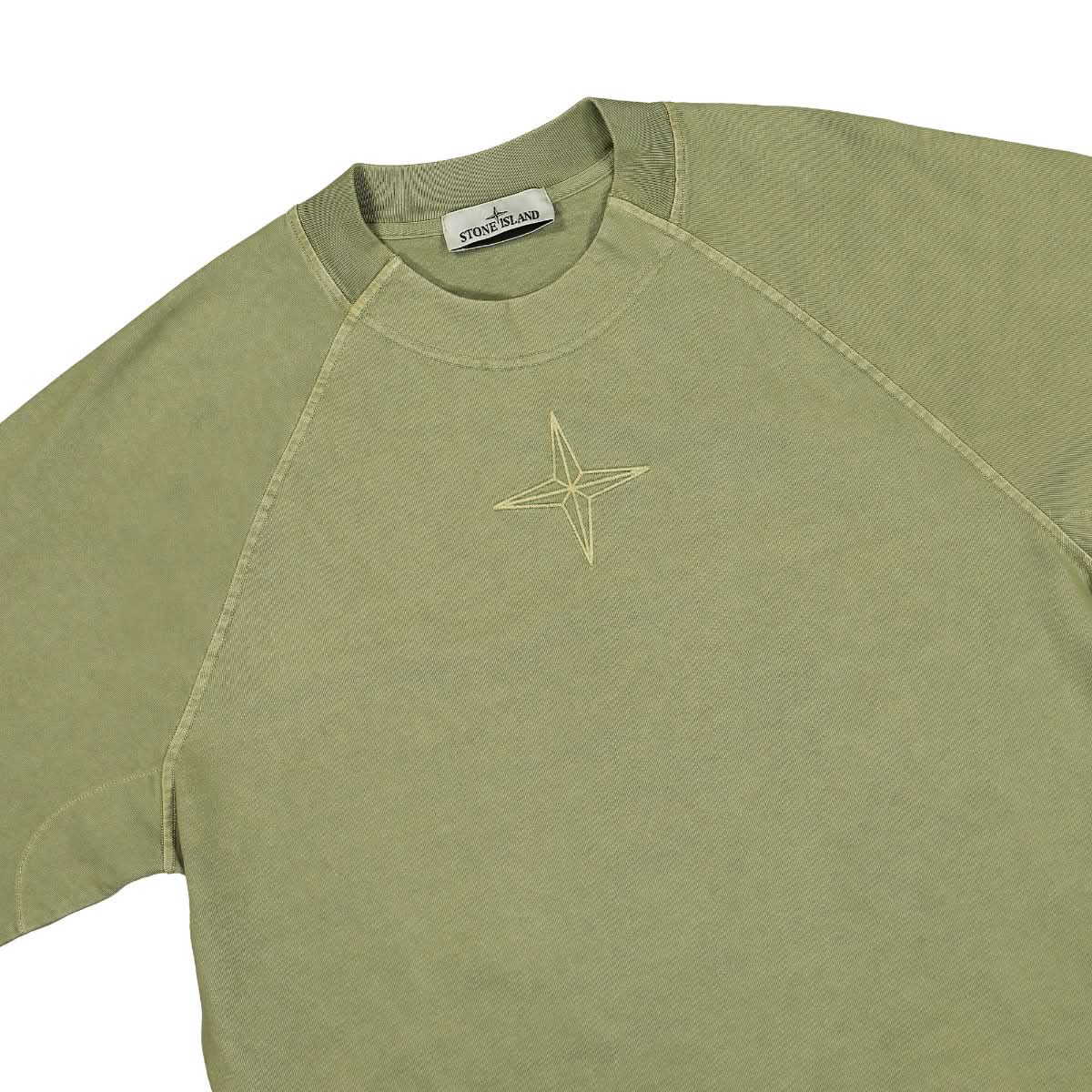 Stone Island Round Neck Sweatshirt Green Detail view 3 | Gate