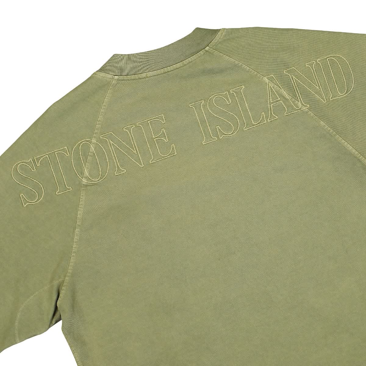 Stone Island Round Neck Sweatshirt Green Detail view 4 | Gate