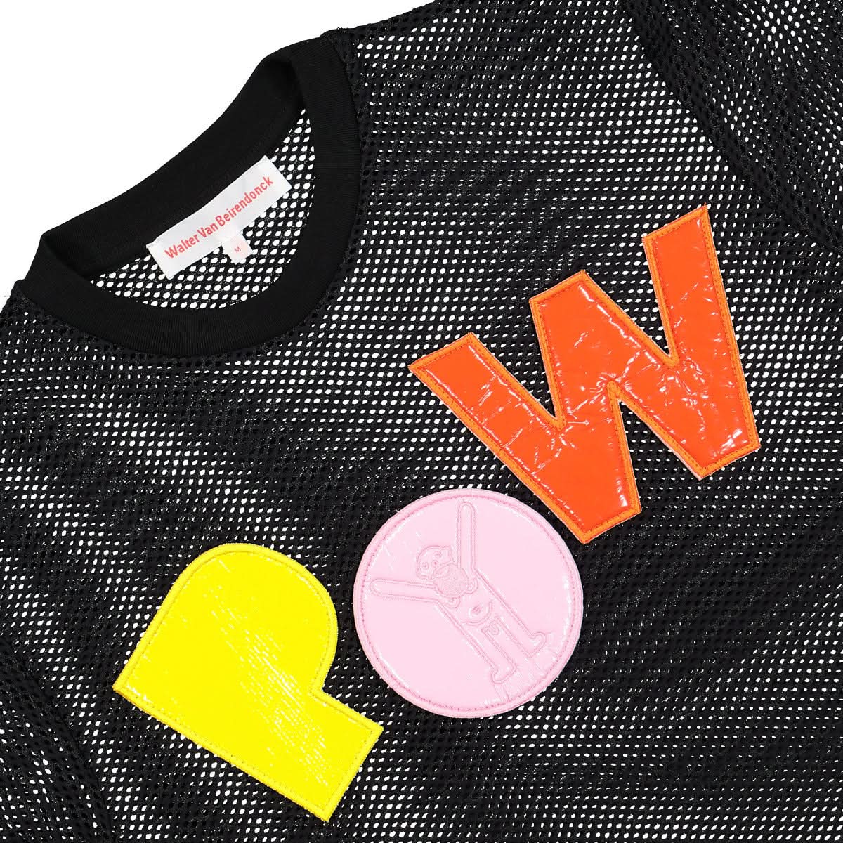 Walter Van Beirendonck POW Net T-Shirt Black Detail view 3 | Gate