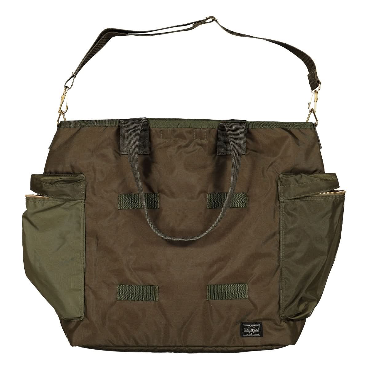 Porter-Yoshida & Co. Force 2Way Tote Bag Olive Detail view 3 | Gate