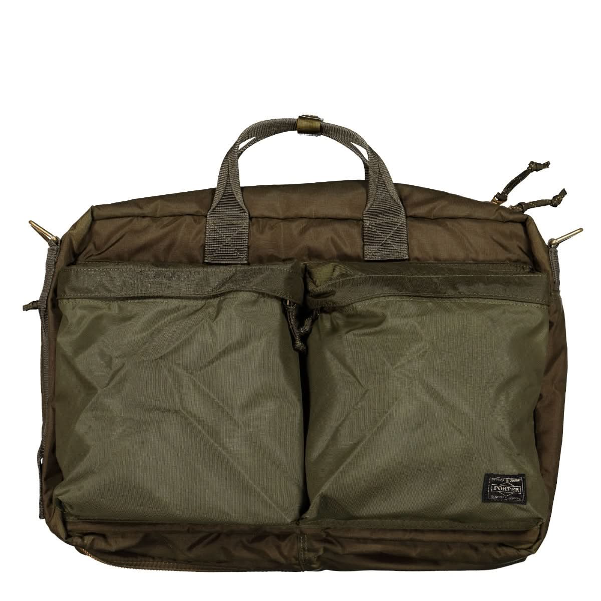 Porter-Yoshida & Co. Force 3Way Briefcase Olive Drab Detail view 1 | Gate