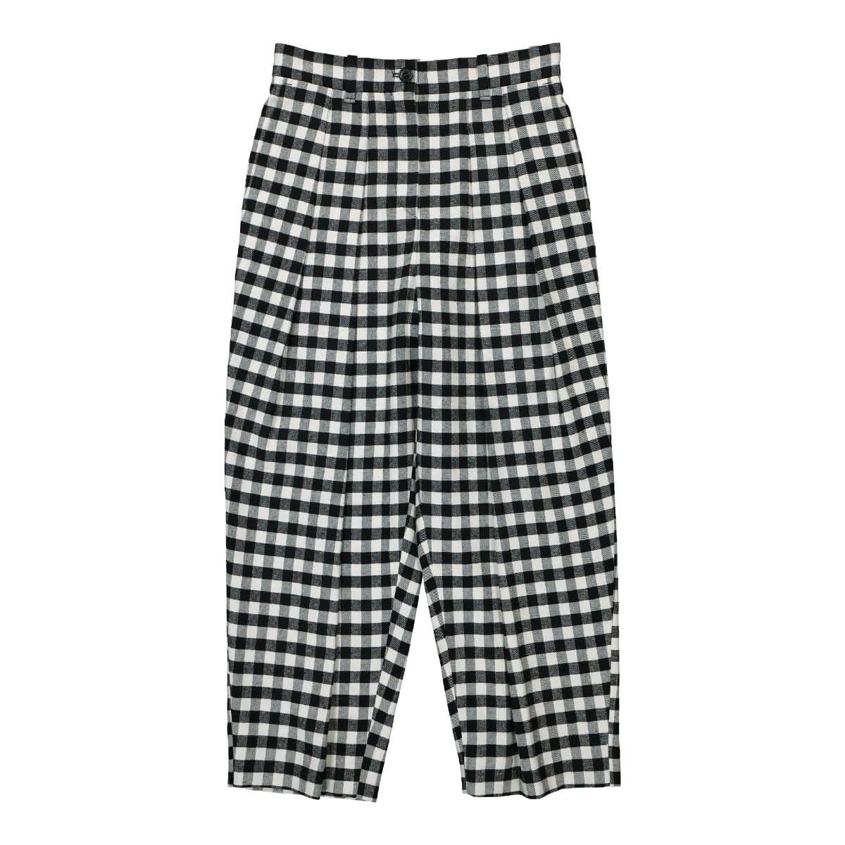 KENZO Cropped Pleated Pant Black,White Detail view 1 | Gate