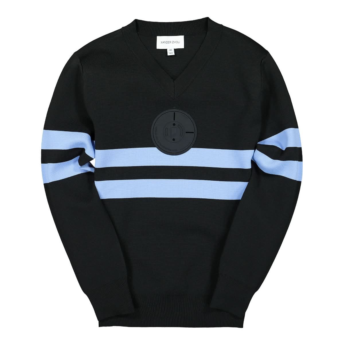 Xander Zhou Knit Pullover Black,Blue Detail view 1 | Gate