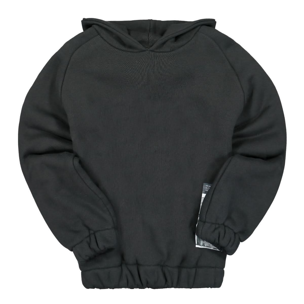GR10K Double Heavy Jersey Hoodie Black Detail view 1 | Gate