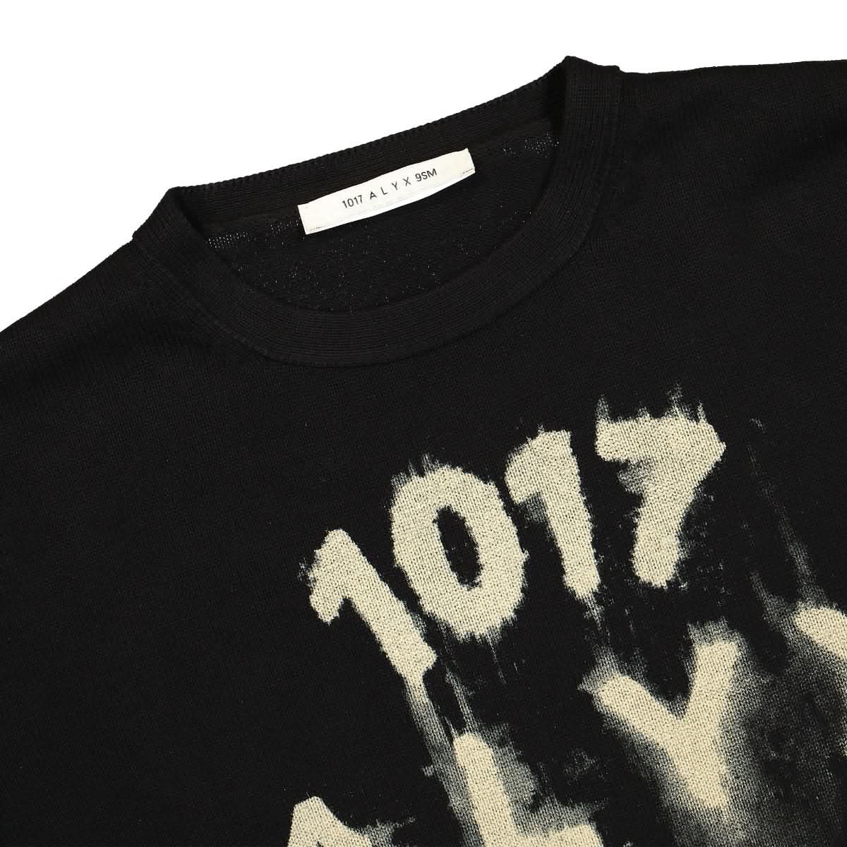 1017 Alyx 9SM Treated Logo Crewneck Sweater Black Detail view 3 | Gate
