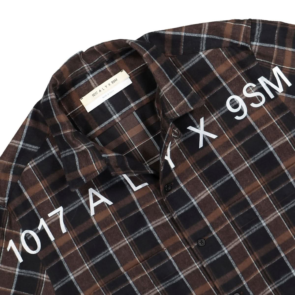 1017 Alyx 9SM Plaid Logo Shirt Black,Brown Detail view 3 | Gate