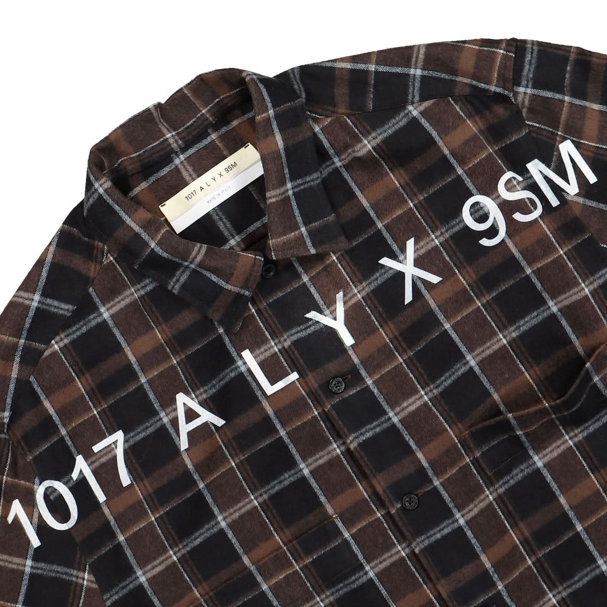 1017 Alyx 9SM Plaid Logo Shirt Black,Brown Detail view 4 | Gate