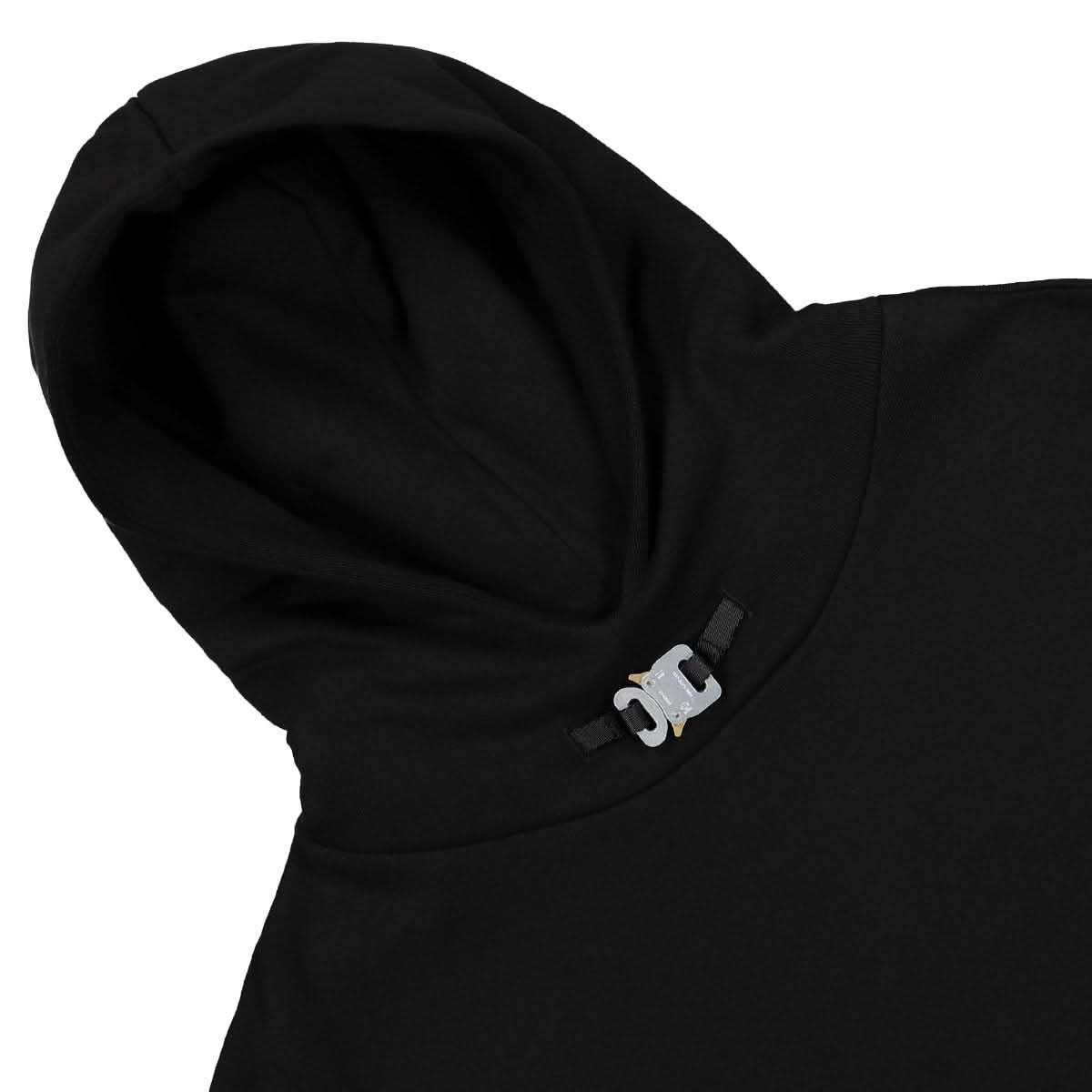 1017 Alyx 9SM Metal Buckle Collar Hoodie Black Detail view 3 | Gate