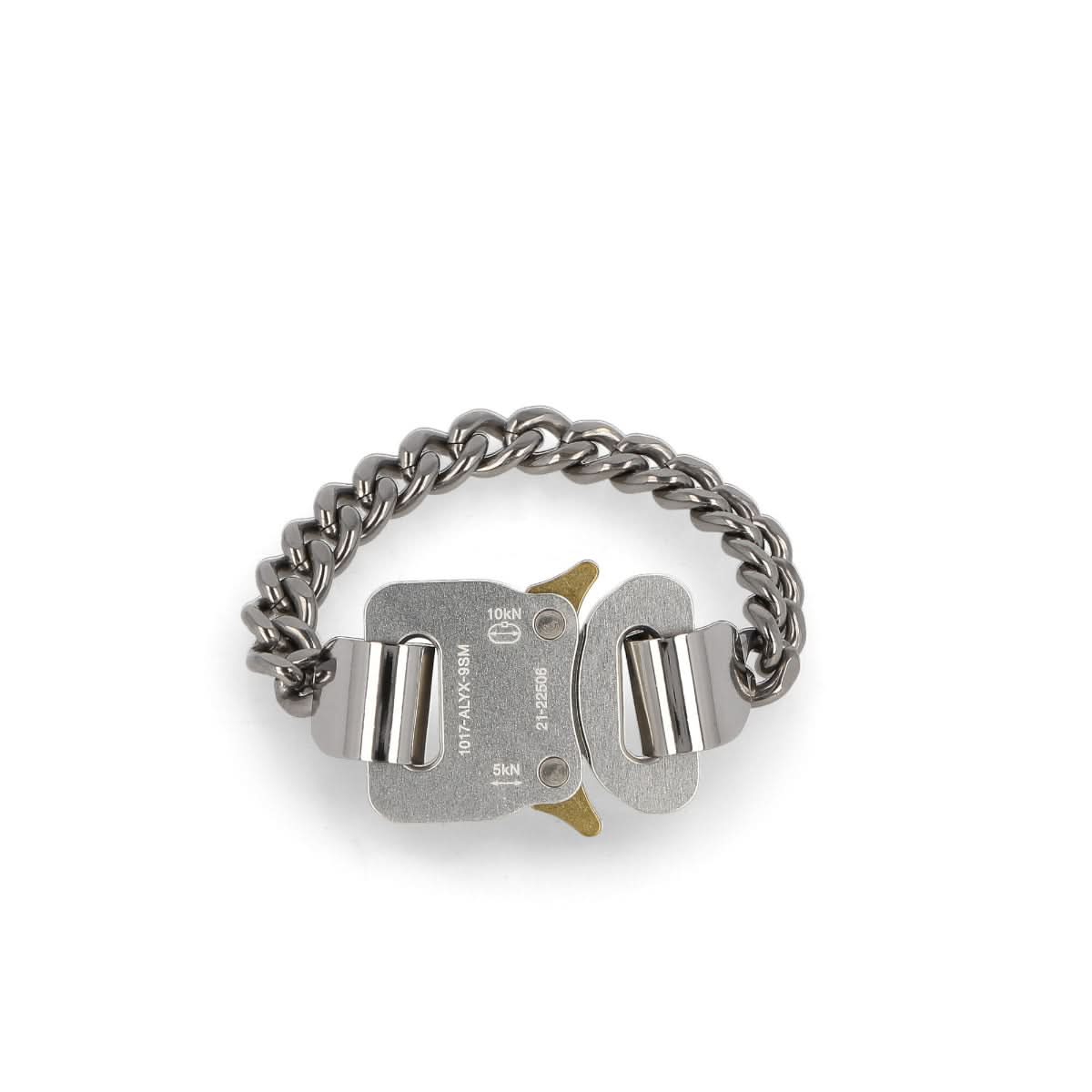 1017 Alyx 9SM Metal Buckle Bracelet Silver Detail view 1 | Gate
