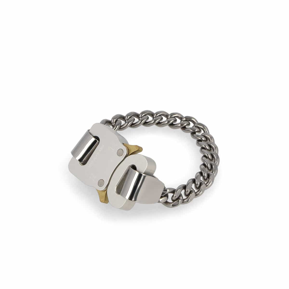 1017 Alyx 9SM Metal Buckle Bracelet Silver Detail view 2 | Gate