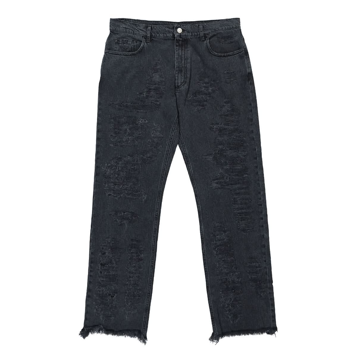 1017 Alyx 9SM Destroyed Embroidery Jean Black Detail view 1 | Gate