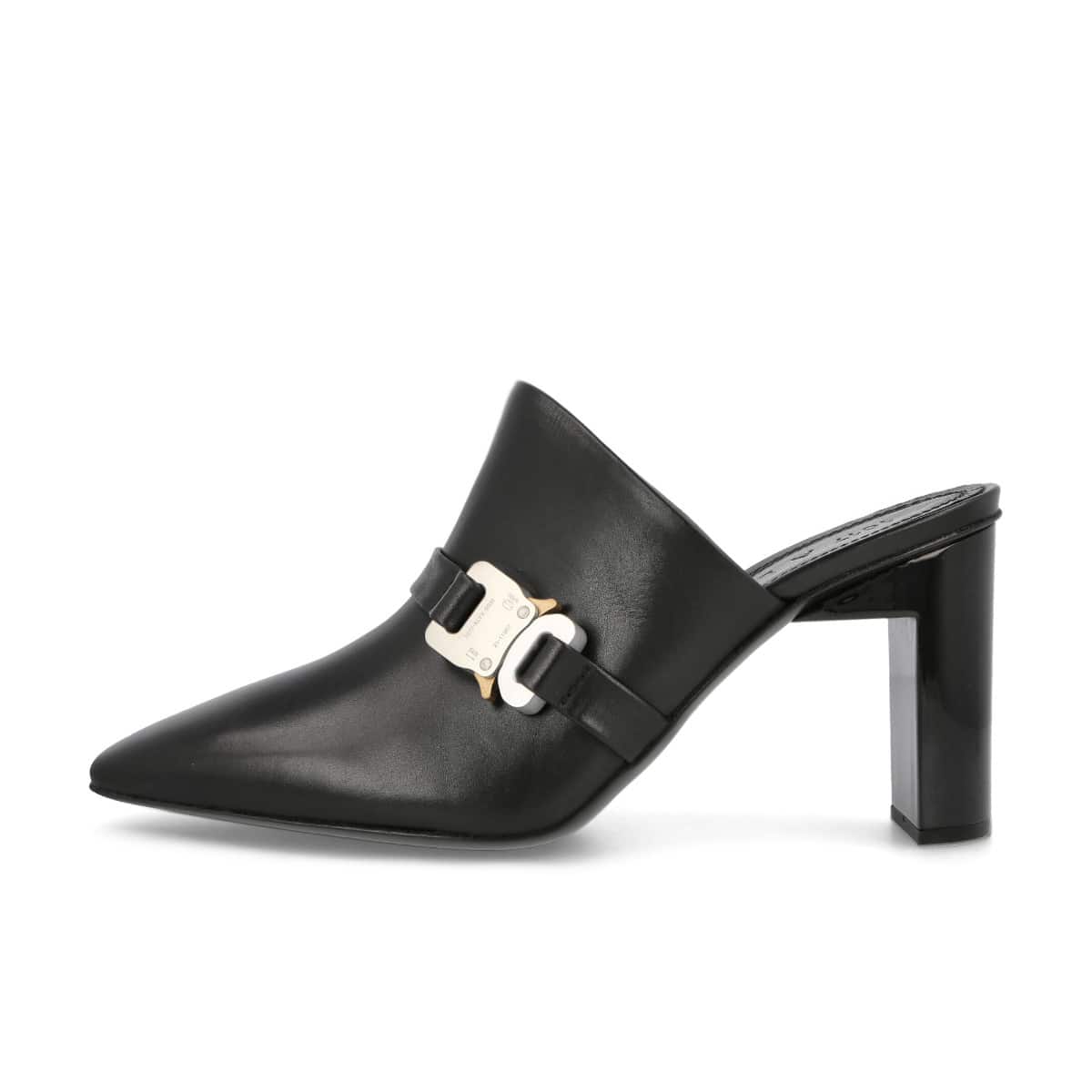 1017 Alyx 9SM Buckle Heel Black Heels Detail view 1 | Gate