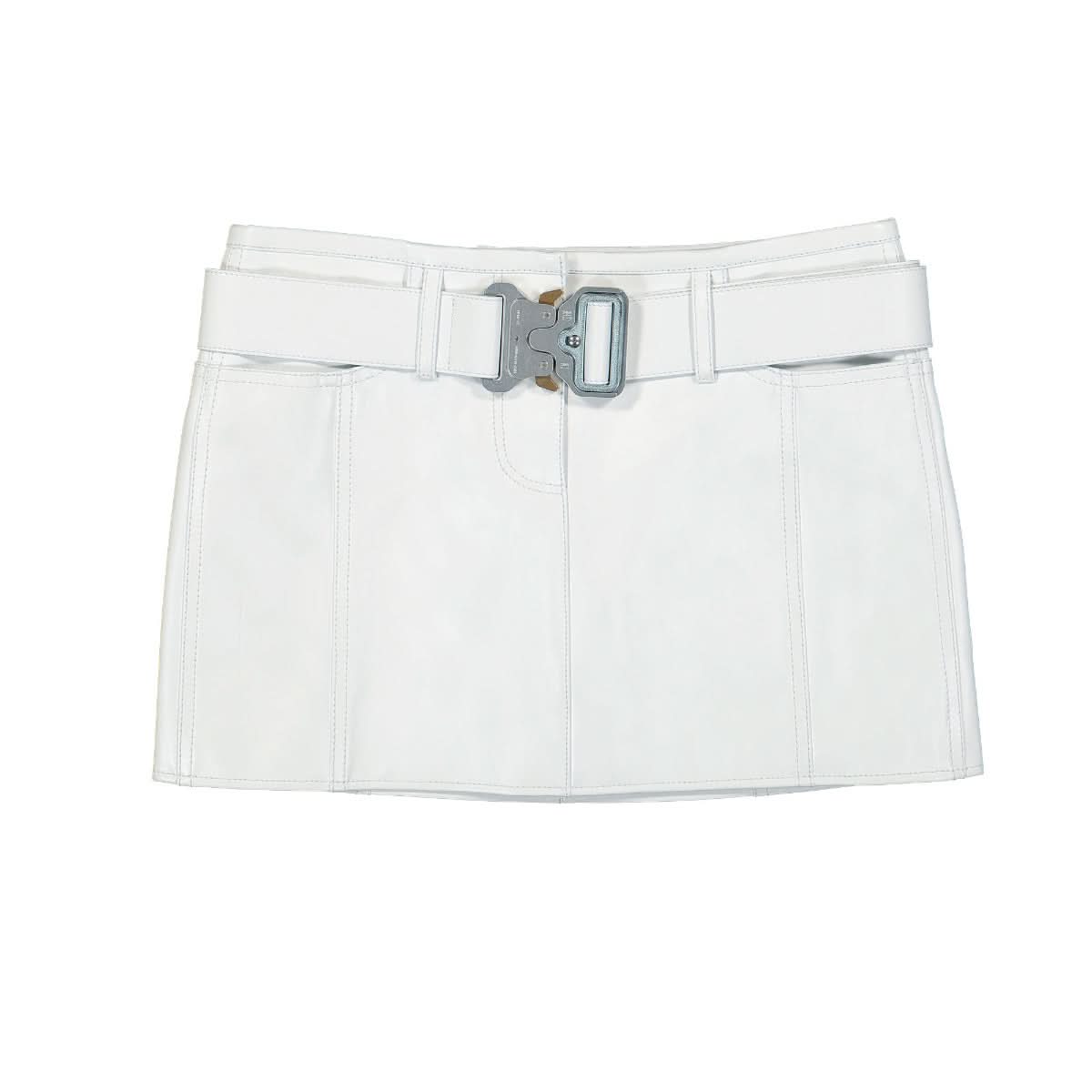 1017 Alyx 9SM Leather Skirt With Belt White Detail view 1 | Gate