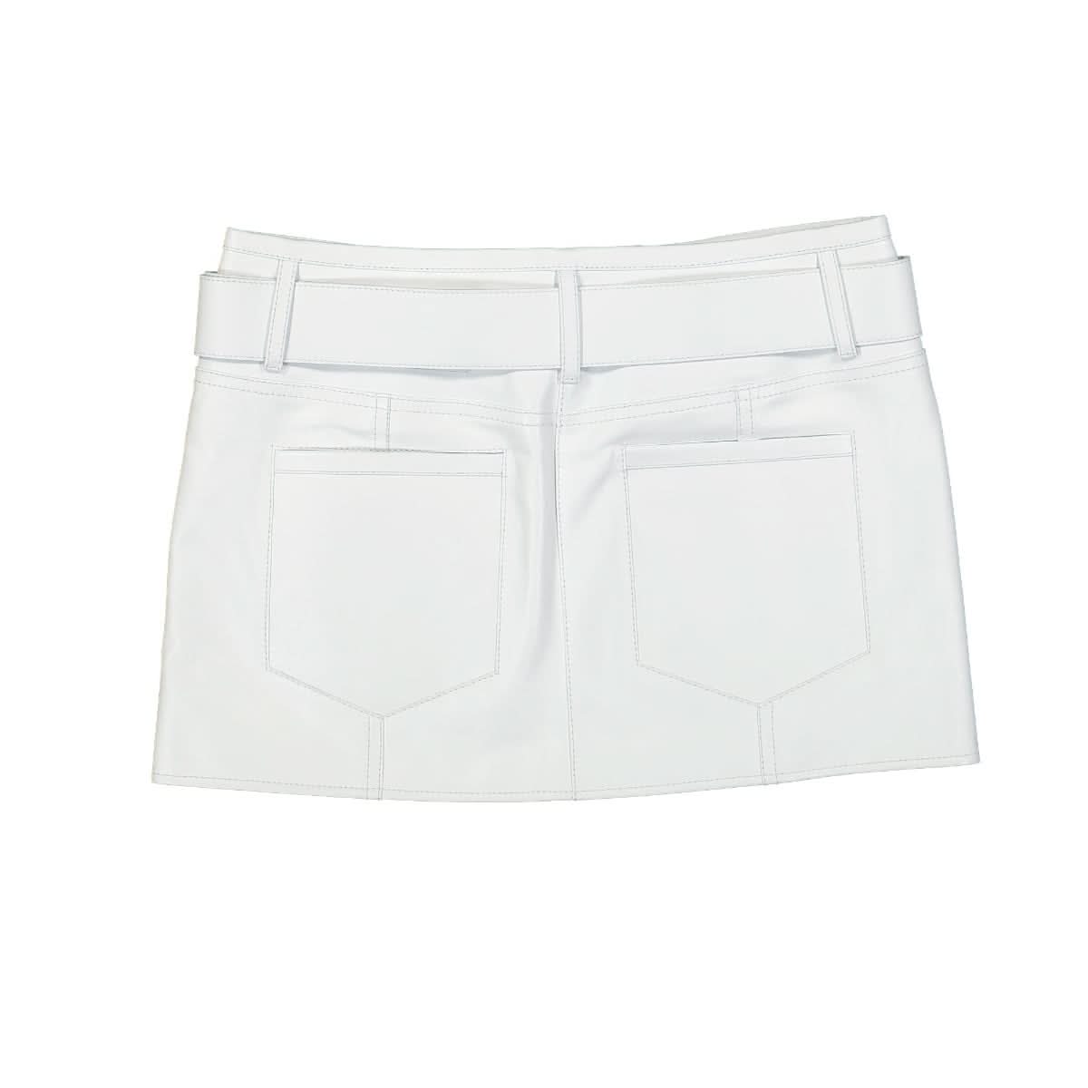 1017 Alyx 9SM Leather Skirt With Belt White Detail view 3 | Gate