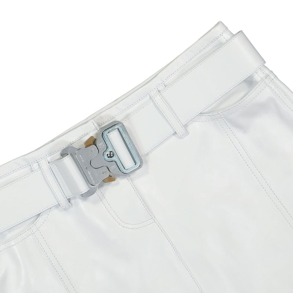 1017 Alyx 9SM Leather Skirt With Belt White Detail view 4 | Gate