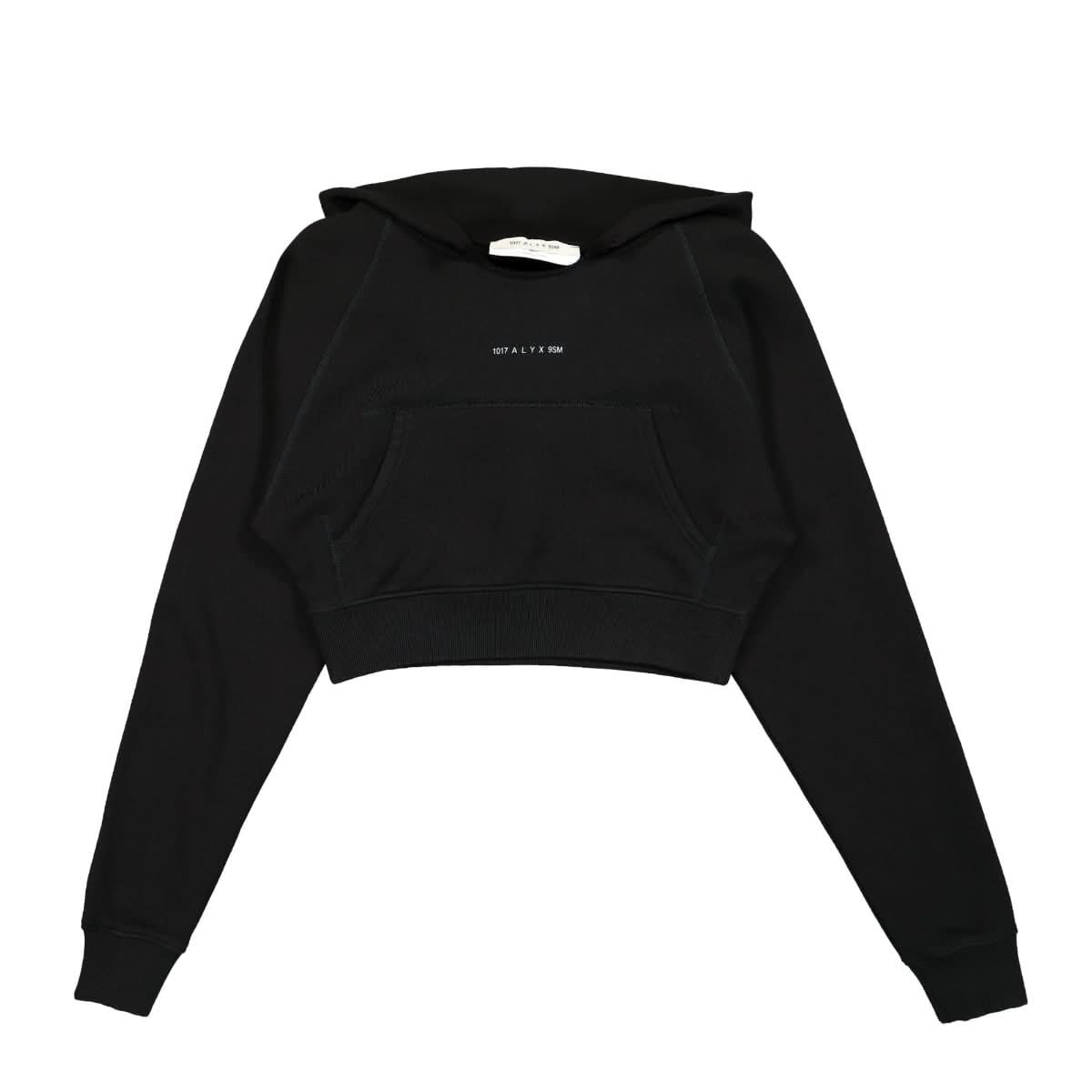 1017 Alyx 9SM Collection Logo Cropped Sweatshirt Black Detail view 1 | Gate