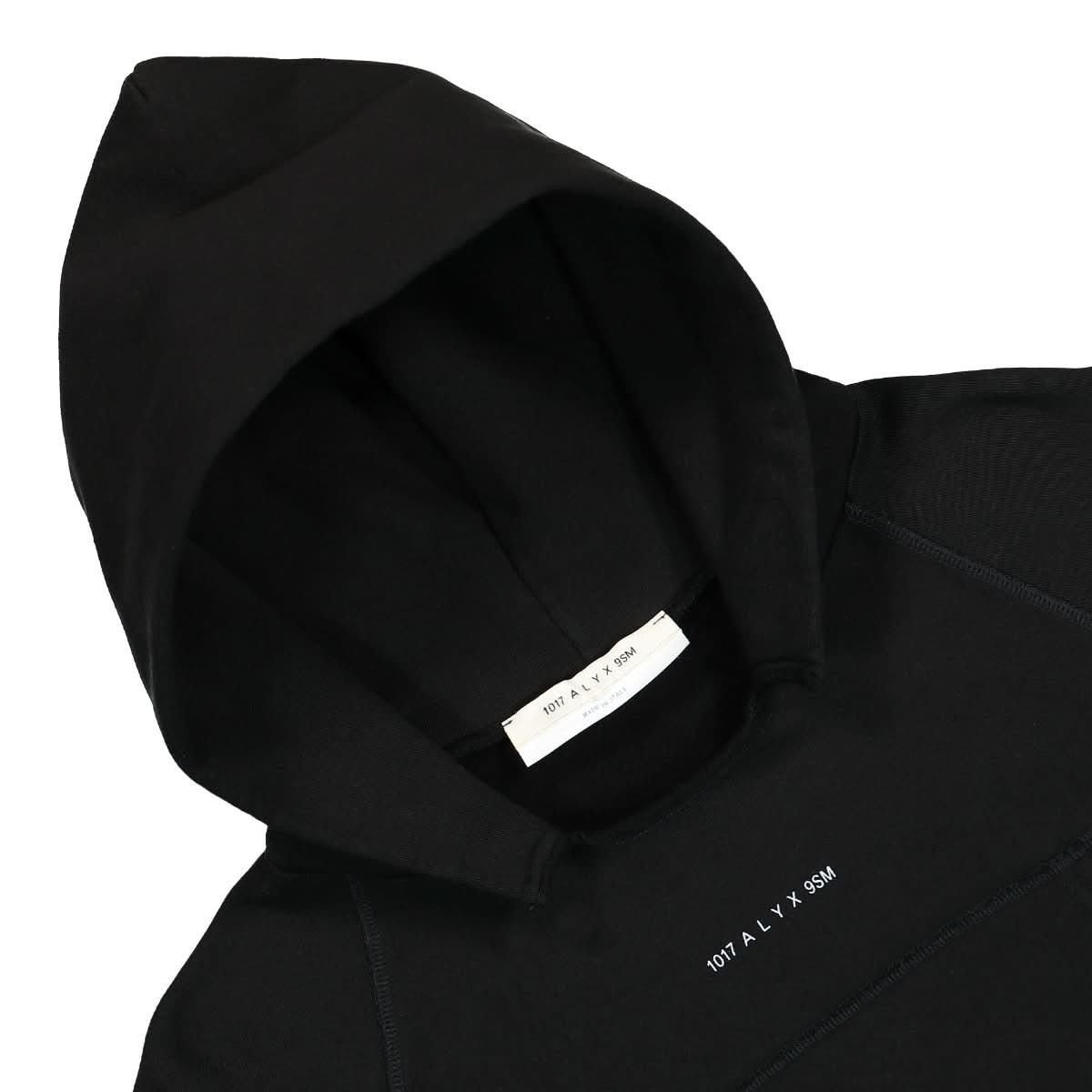 1017 Alyx 9SM Collection Logo Cropped Sweatshirt Black Detail view 3 | Gate