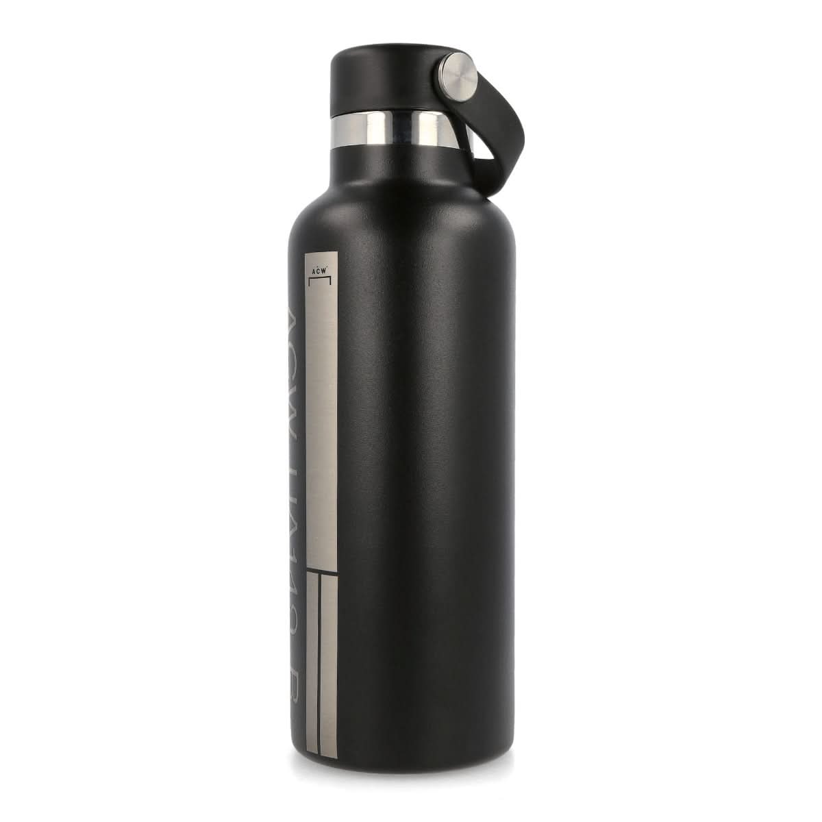 A COLD WALL Stria Coded Stainless Steel Flask Black Detail view 2 | Gate