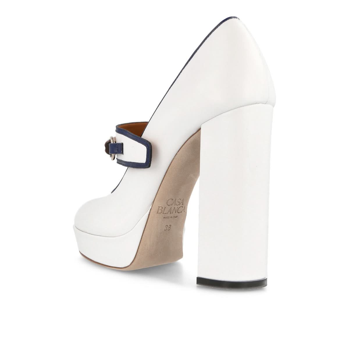 Casablanca 12cm Bamboo Pump White Heels Detail view 3 | Gate