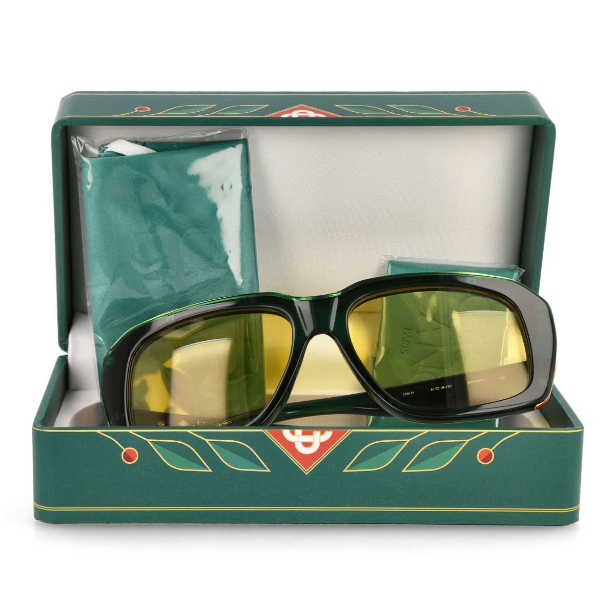 Casablanca Oversized Square Sunglasses Black Detail view 4 | Gate