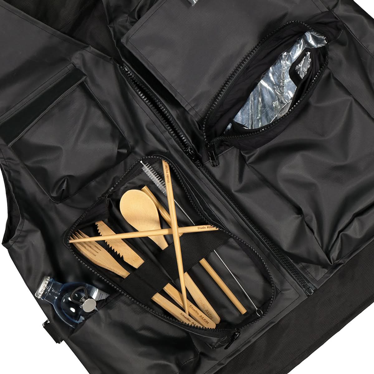 Studio ALCH Insulated Gilet with Utility Pockets Black Detail view 3 | Gate