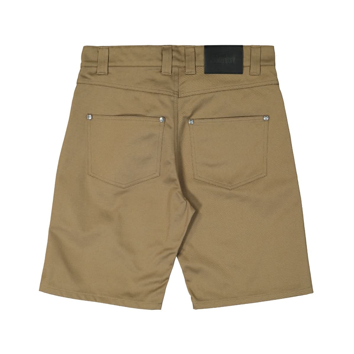 GmbH High Waisted Shorts With Exposed Double Zip Brown Detail view 2 | Gate