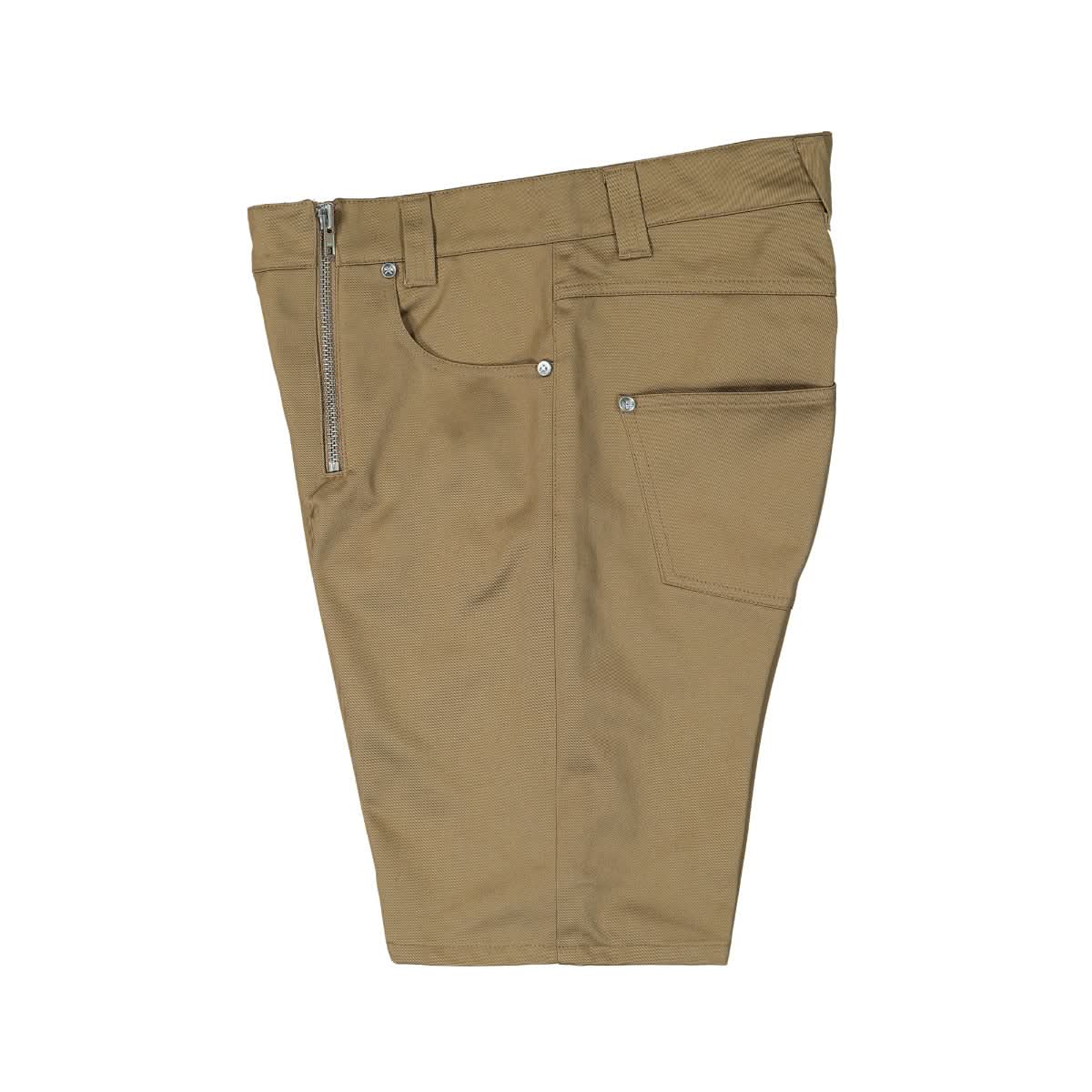 GmbH High Waisted Shorts With Exposed Double Zip Brown Detail view 3 | Gate