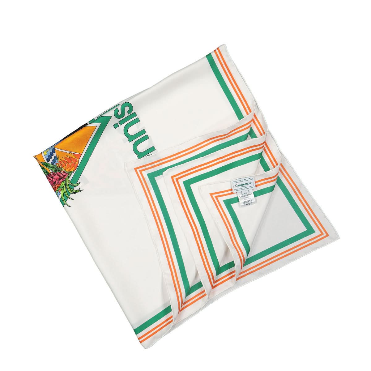 Casablanca Silk Twill Scarf Large Multicolor Detail view 3 | Gate