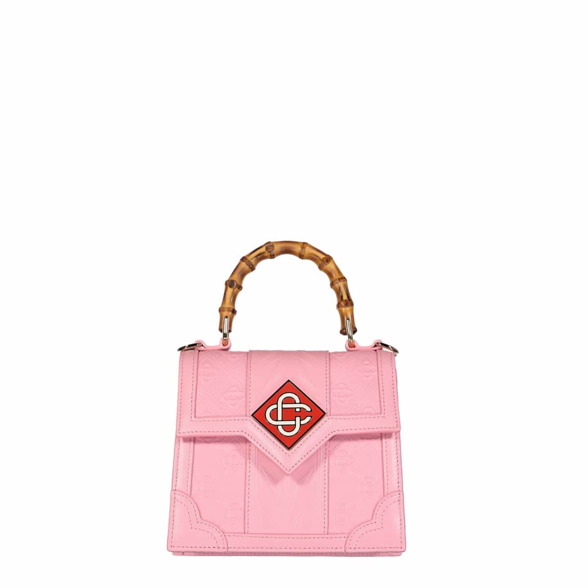 Casablanca Embossed Mini Jeanne Bag Pink Detail view 1 | Gate