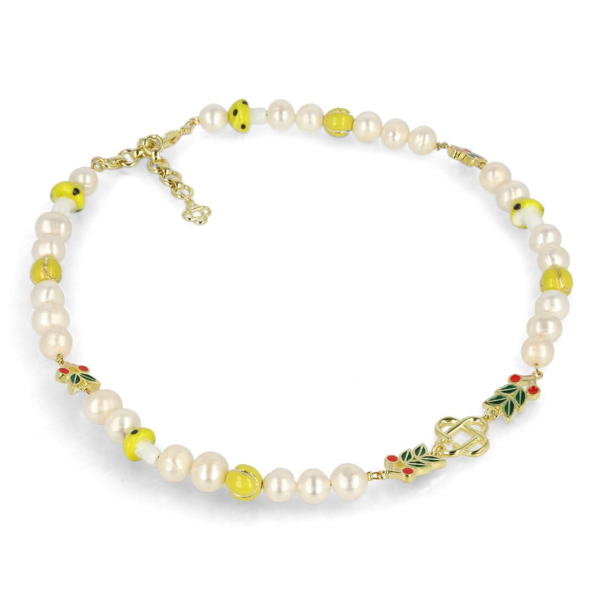 Casablanca Laurel Short Necklace Yellow Detail view 3 | Gate