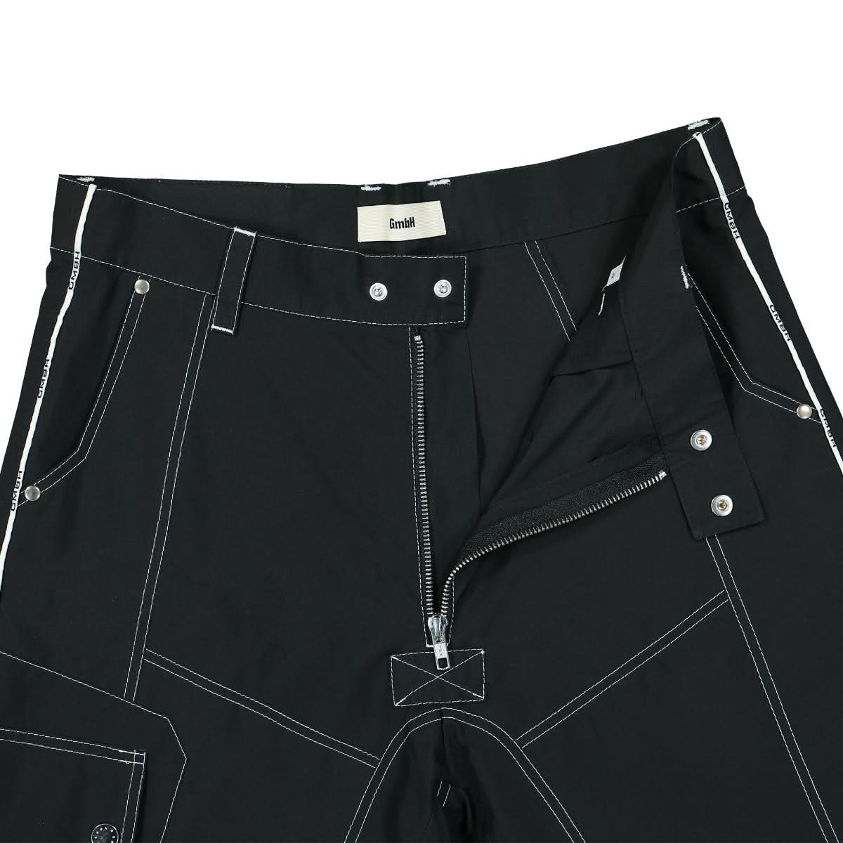 GmbH Biker Trousers White Exposed Zips Black Detail view 4 | Gate