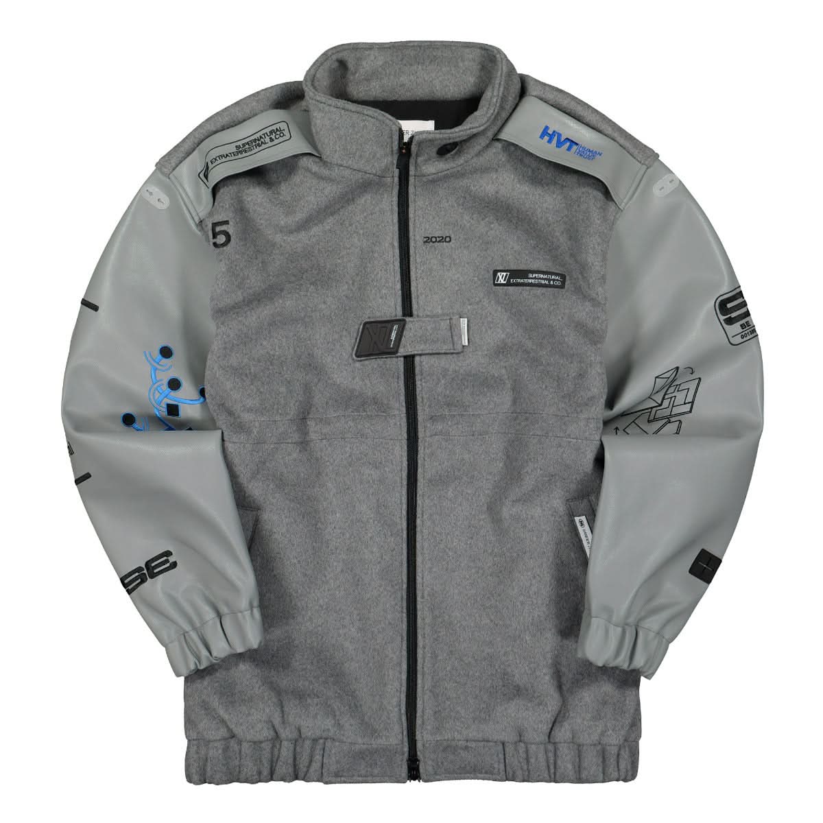 Xander Zhou Zip Jacket Grey Detail view 1 | Gate
