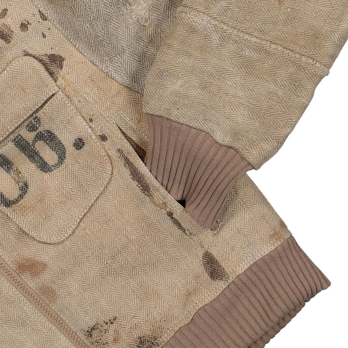 SF1OG Cropped Bomber Jacket Beige Detail view 5 | Gate