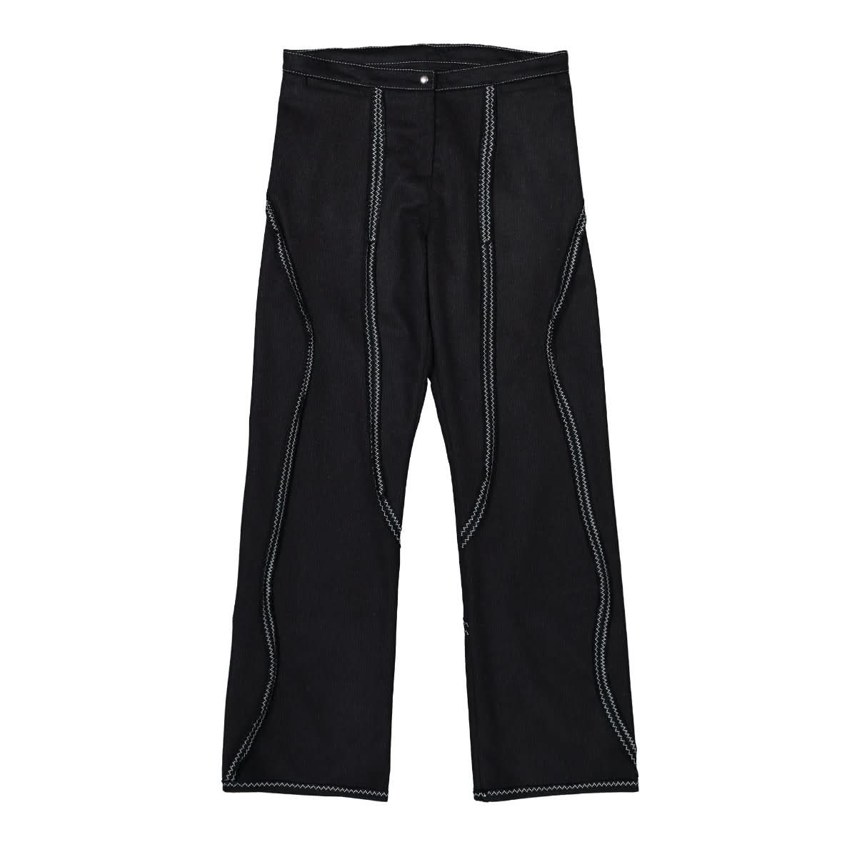 SF1OG Embroidered Panel Pants Blue Detail view 1 | Gate