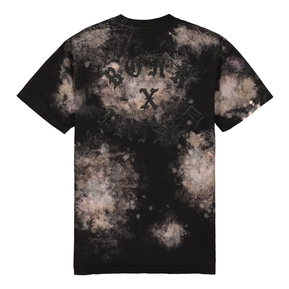 Born X Raised Embroidered Rocker Tee Black,Multicolor Detail view 2 | Gate