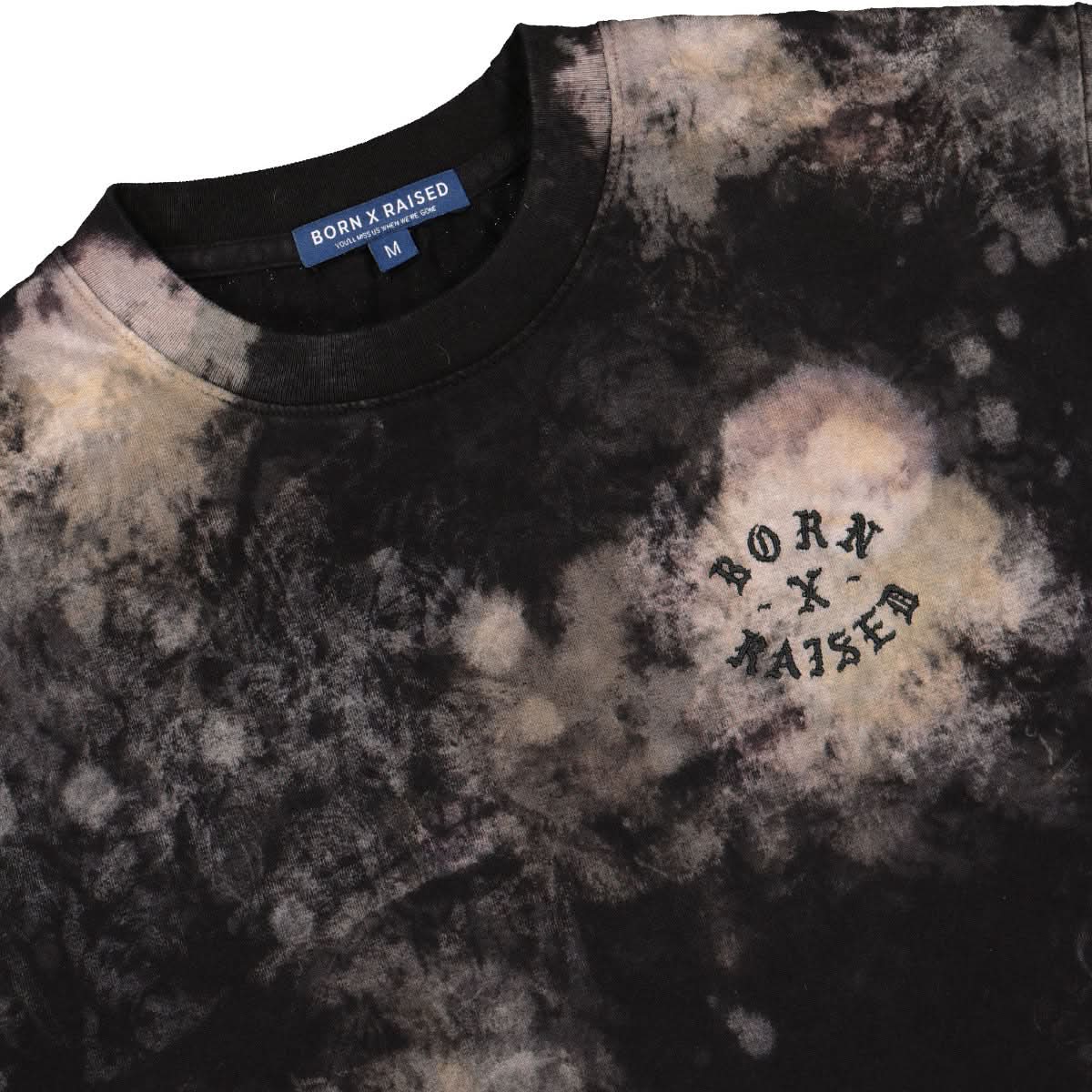 Born X Raised Embroidered Rocker Tee Black,Multicolor Detail view 3 | Gate